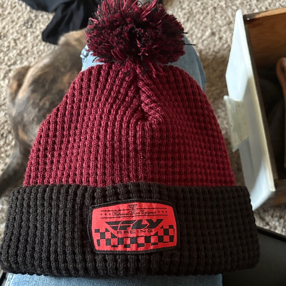 Fly Racing Red and Black Beanie
